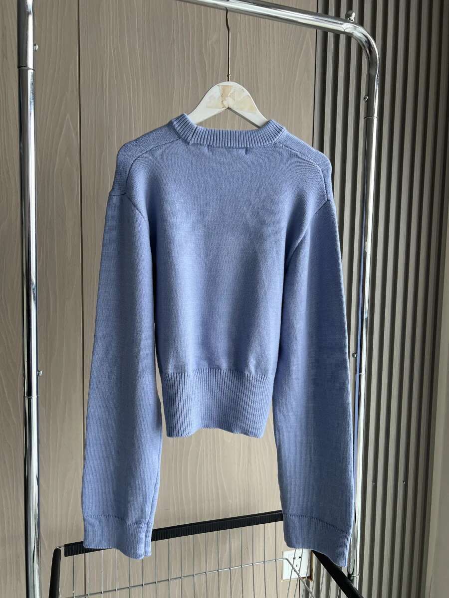 Loose Round Neck Knitted Sweater Traf 2025 New Product Ladies Ultra-Wide Ribbed Hem Long Sleeve Short Cardigan