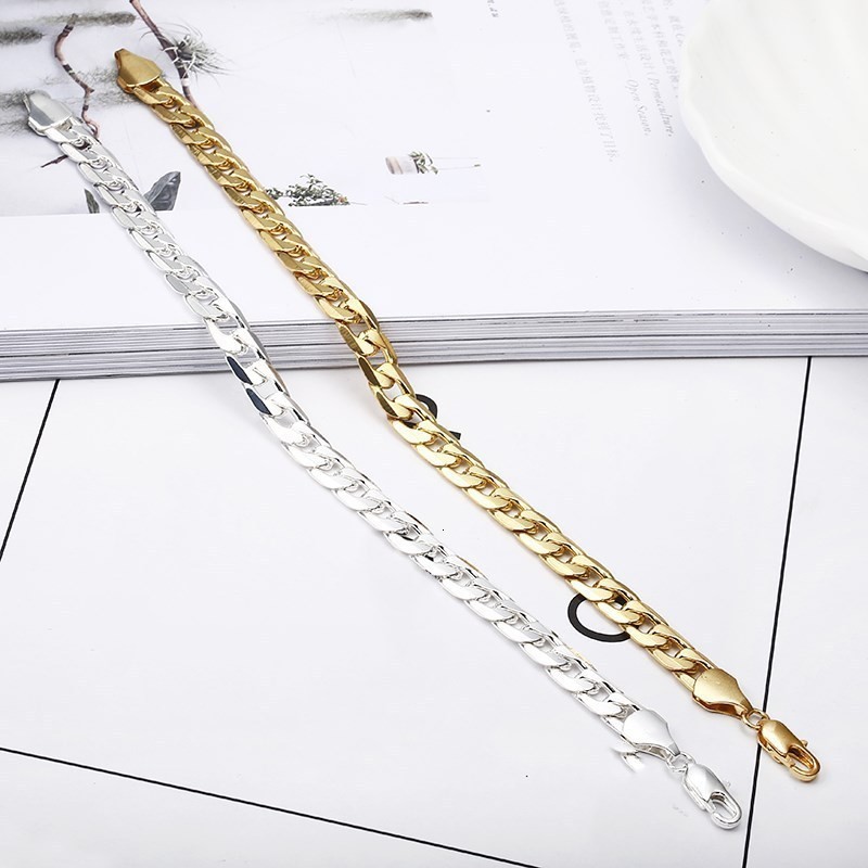 Jewelry silver plated NK bracelet mens side body plated 18K gold bracelet jewelry 230919