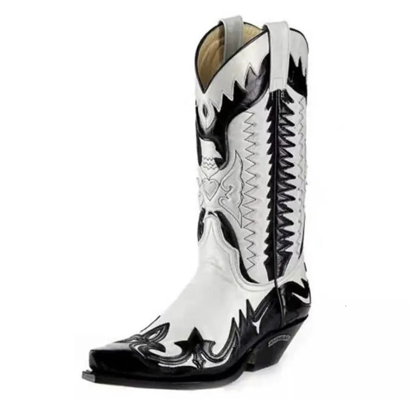 mens style mens boots fashion leather cowboy boots mid-heel motorcycle boots casual high-quality mens boots 38-48 250106