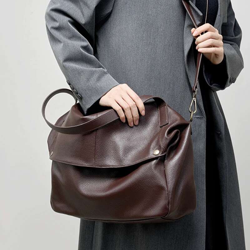 Hifashion Natural Genuine Leather Soft Large Shoulder Bags For Women 2025 Trend Designer Big Commuter Tote Hobo Ladies Handbags