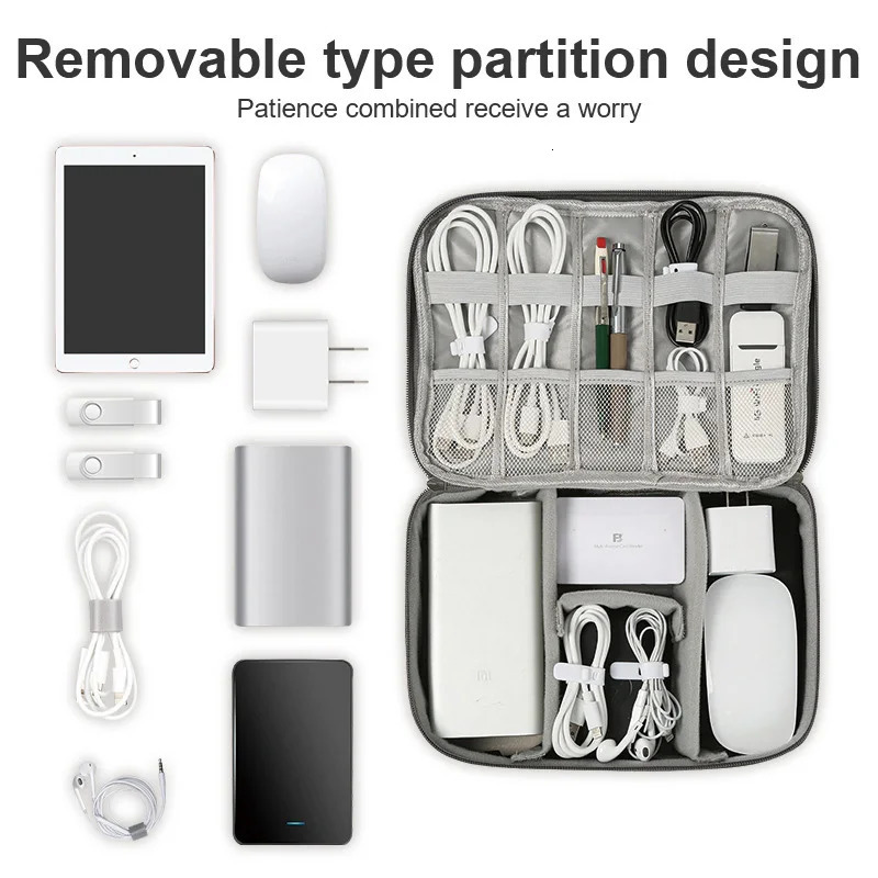 Travel Cable Bag Waterproof Digital USB Charger Storage Portable Office Charging Line Wire Organizer 241226