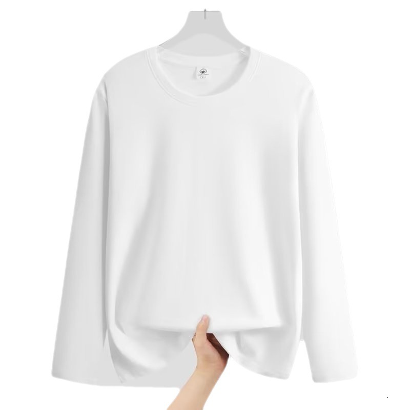 Solid color long sleeved T-shirt for men in autumn and winter Ins trendy loose inner layer base shirt mens and womens hoodie upper clothes