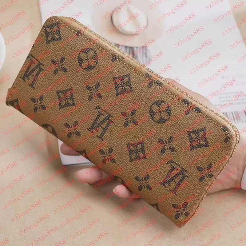 N60017 Luxury Designer Zippy Long Wallet Women's Zipper Brown Wallet Mono gram Canvers Leather Check Plaid Wallet Good Qaulity