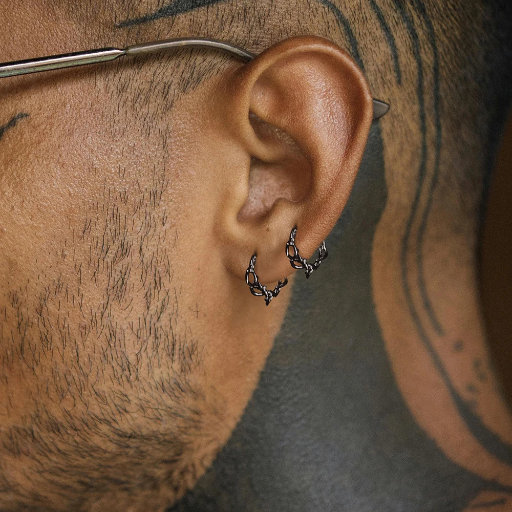 Gracezoe 1PCS ASTM F136 G23 Crown Thorns Nose Rings Septum Clicker Earrings Cartilage Tragus Helix Piercing Jewelry 250103