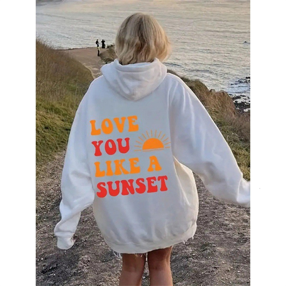 2025 New Fashion Women's Velvet With Letter Pattern Printed Kangaroo Pocket Drawstring Hoodie