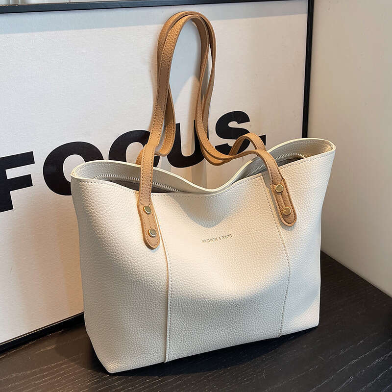 Large Capacity Women's Autumn And Winter Versatile New Casual Simple Shoulder Bag, Textured For Class Commuting Tote Bags