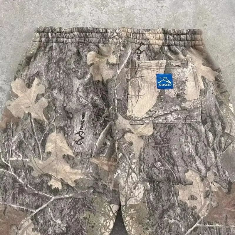 Y2K mens pants Harajuku retro camouflage pattern bag casual sports pants hip-hop gothic mens wide leg pants 250103