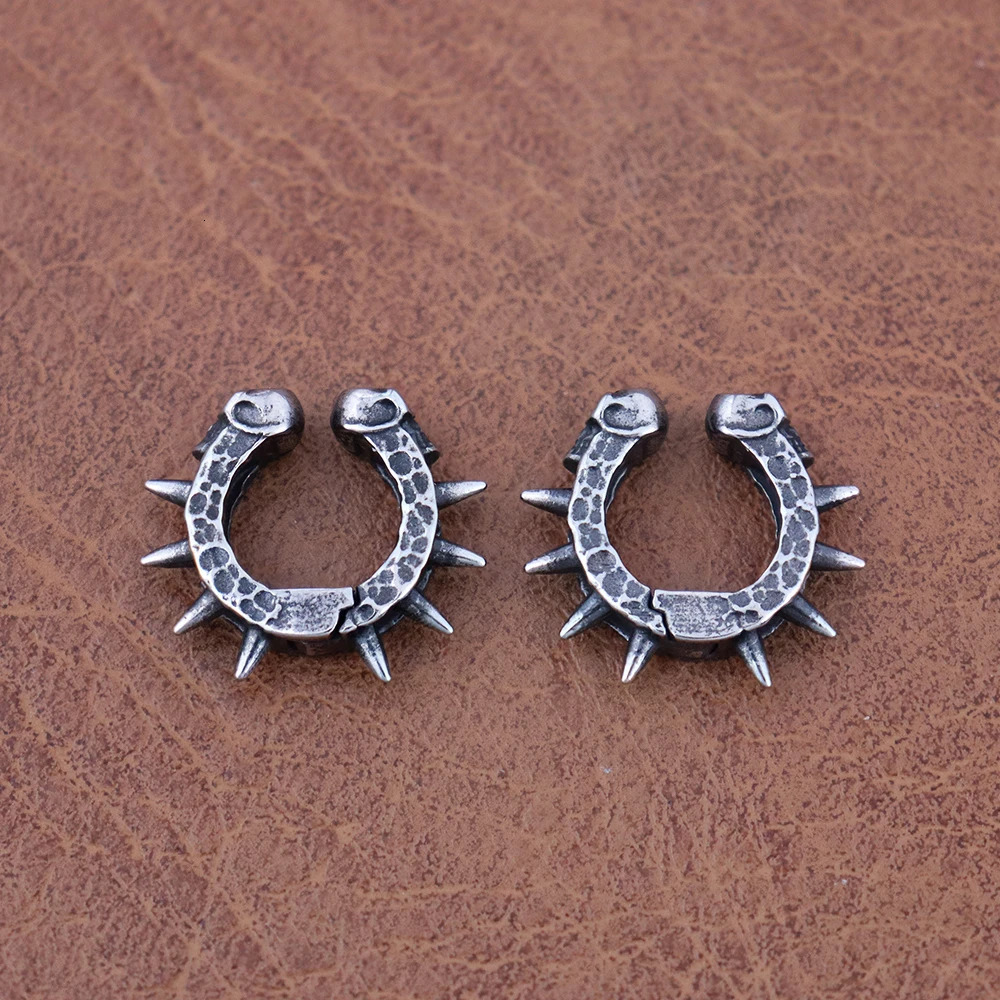 Fashion Charm Skull Ear Clip Piercing Earring for Women Men Stainless Steel Gothic Skeleton Clip Earring Jewelry Wholesale 250103