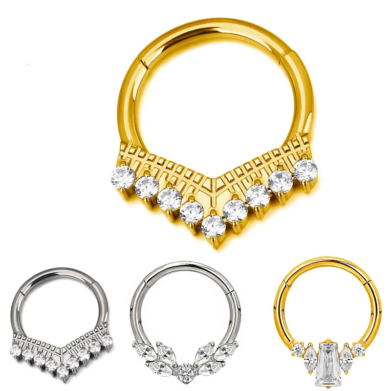 ASTM F-136 Ear Pair of Classic Plain Dome Nose Nipple Ring PIERC Earring Hoops Clicke Labret Rings Piercing Jewellery 250103
