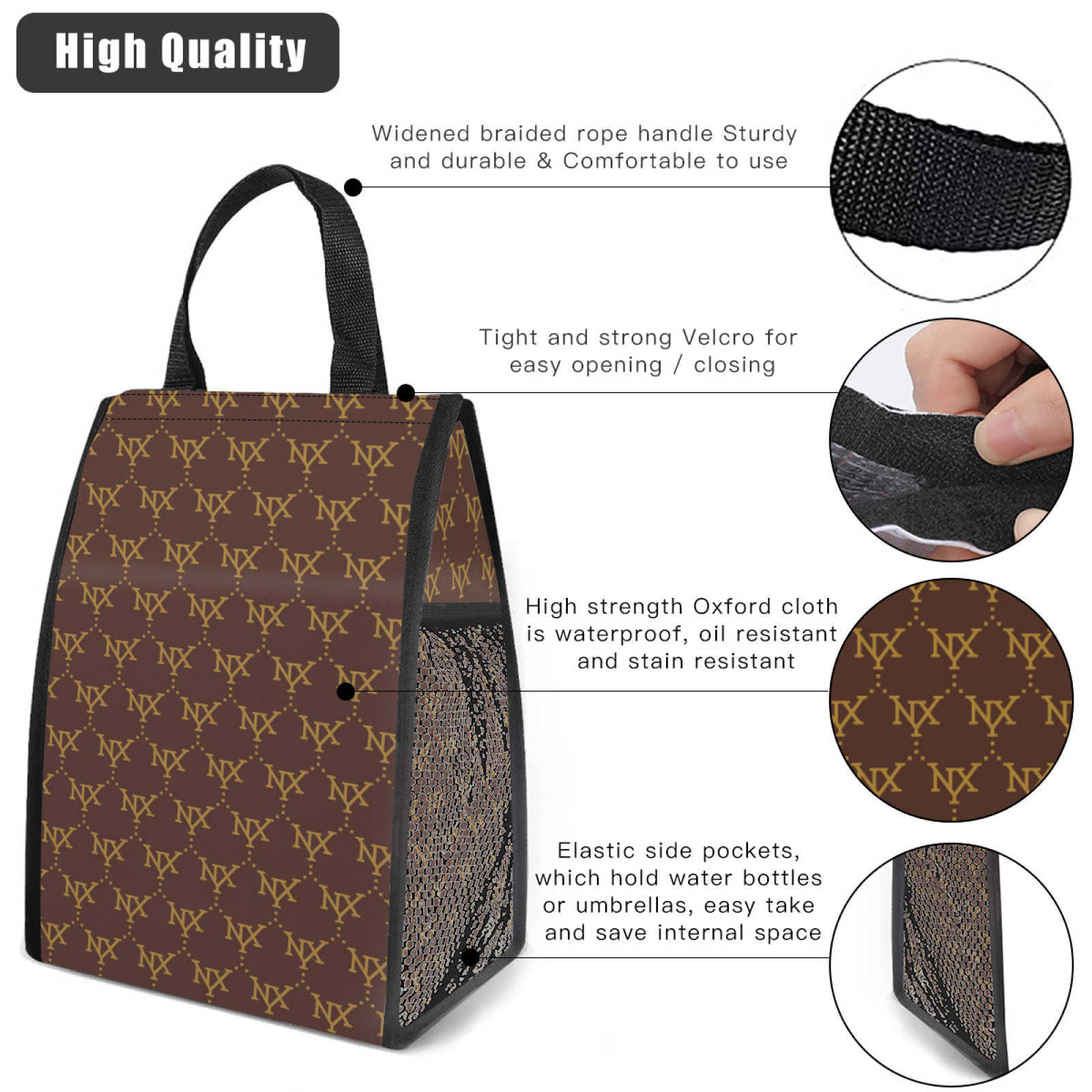 NXY Lunch Bag Lunch Box Bag Electric Food Heater Polyester Cloth Insulated Food Bag Waterproof Large Capacity For School Picnic