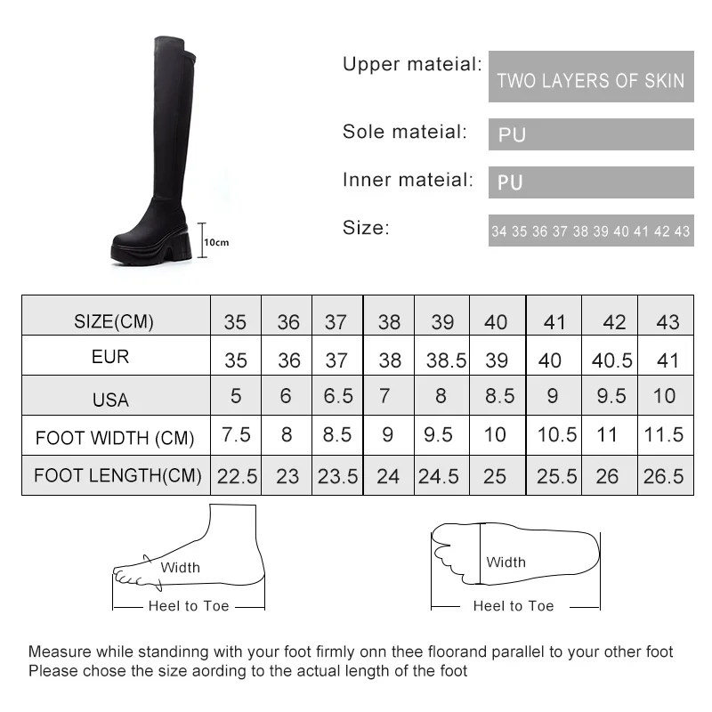 AIYUQI Women's Rider Boots Ladies Over-the-Knee Boots Heel Height Platform Stretch Skinny Boots Women