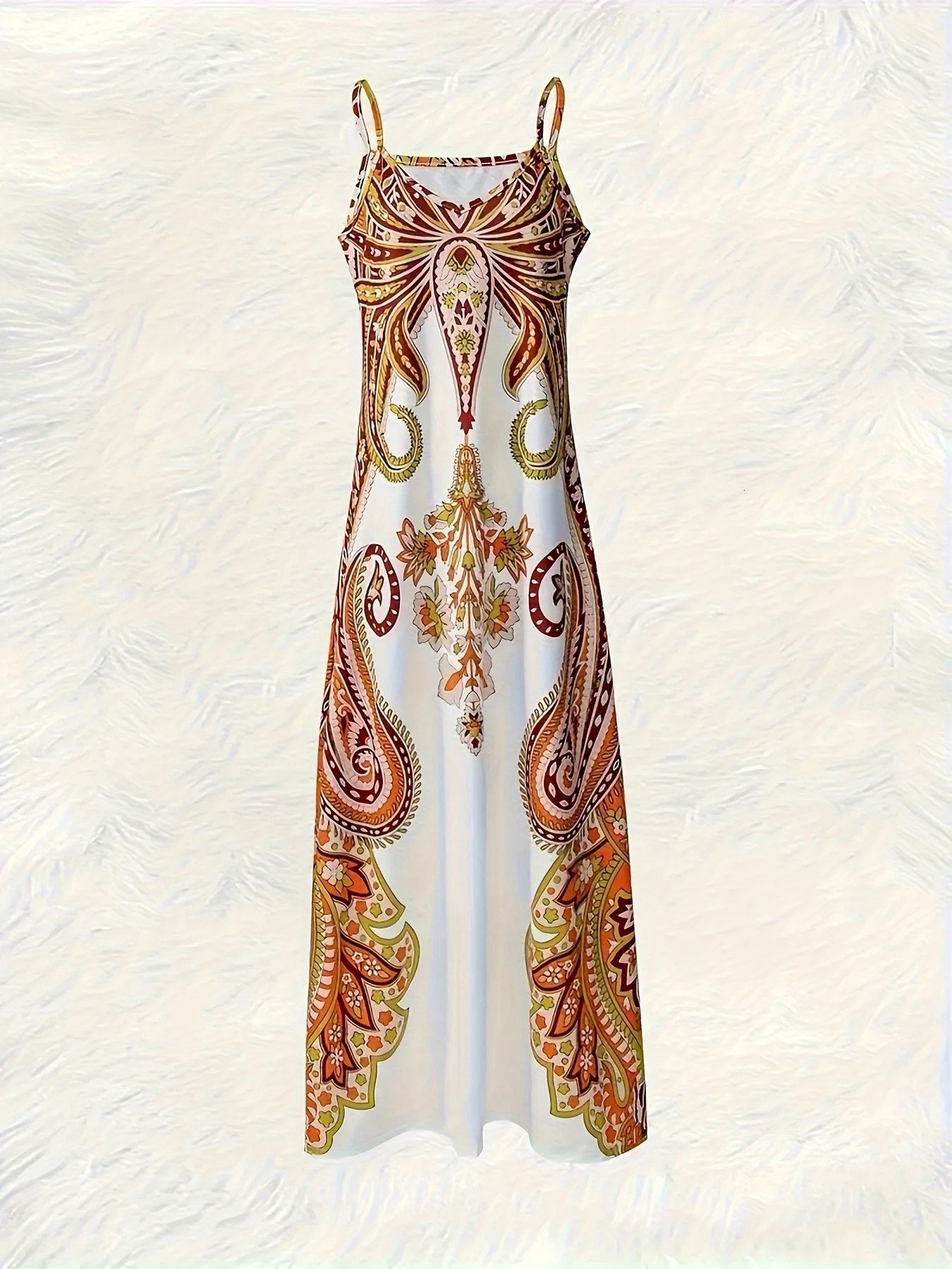 Crossborder Seaside Resort 3d printed Bohemian maxi dress Summer casual womens 250103