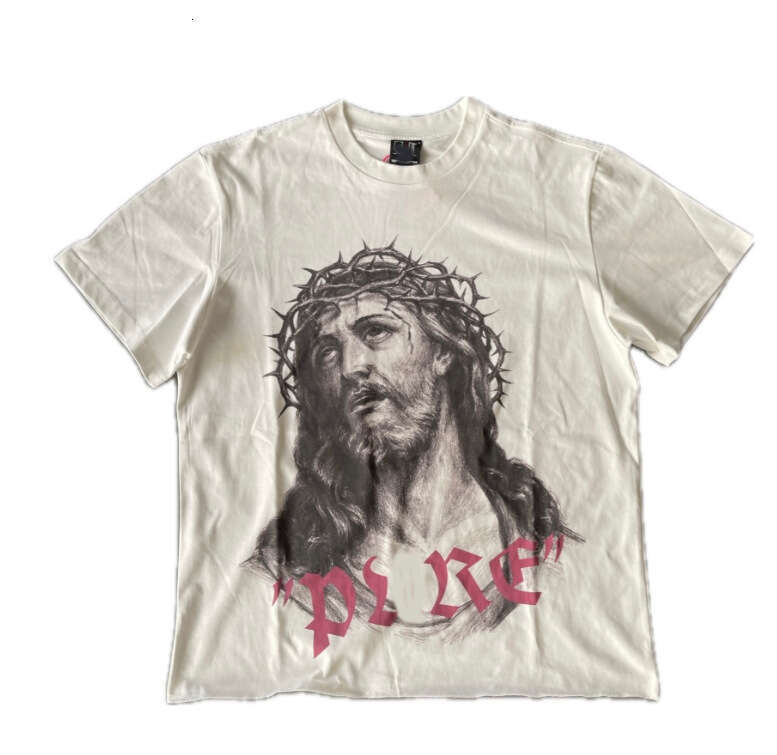 New hip-hop fashion brand washed old graffiti loose versatile round neck short sleeved T-shirt for both men and women