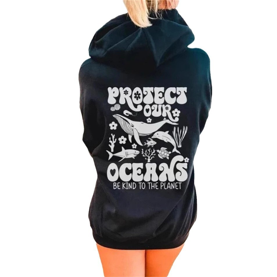 New Model With Free Shipping Ocean Series Men's Women's Hoodies Fashionable Autumn And Winter Letter Print Versatile Casual Hoodie