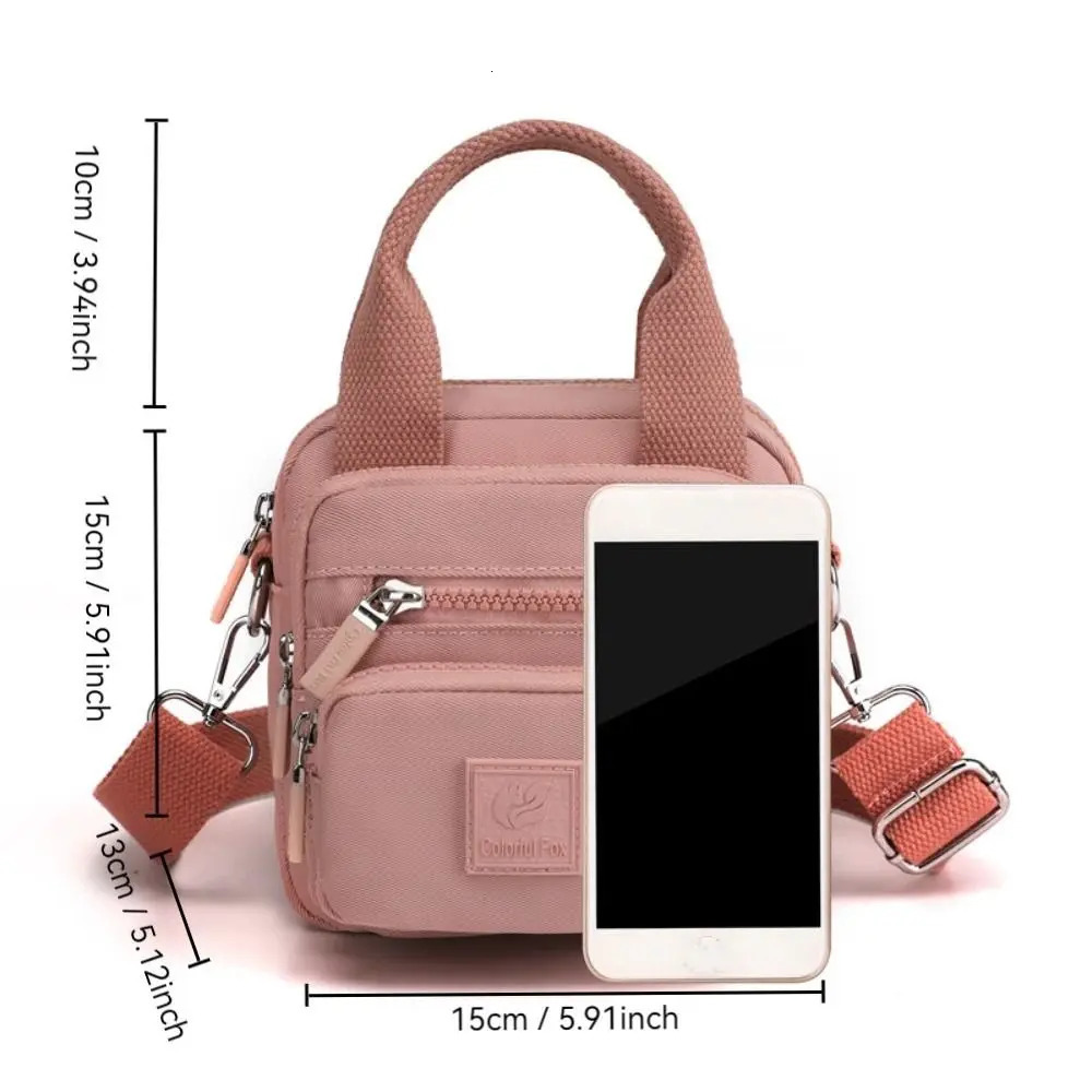 Womens Fashion Trend Shoulder Bag with Water Splashing Prevention Nylon Multi functional Backpack and Phone Bag 250102