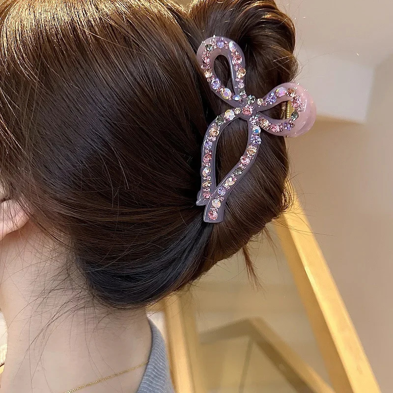 High-end Korean Style Full Bow Hair Clip Transparent Jelly Shark Clip Hair Tail Comb Grabber 250106