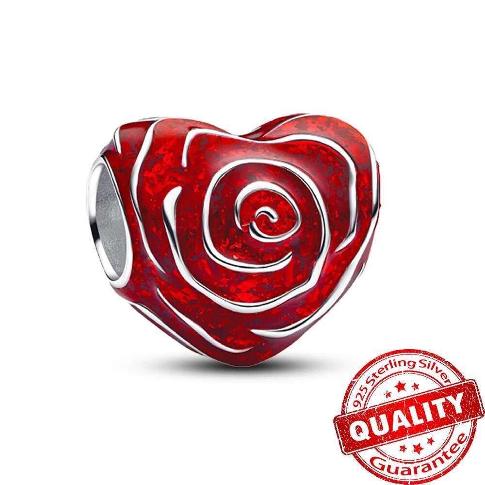 2025 New Valentine's Day Gift 925 Hot Sale Sterling Silver Lucky Bag Fiery Love Heart Dangle Charm Fit Original Bracelet DIY Birthday Gift Jewelr