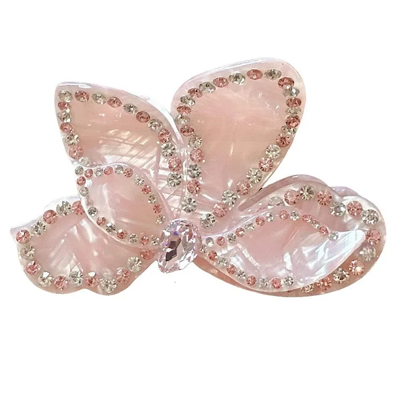 Zhao Lusi Triangle Plum Clip Korean Delicate Vinegar Flower Diamond Shark Clip Elegant Light Hairpin 250106