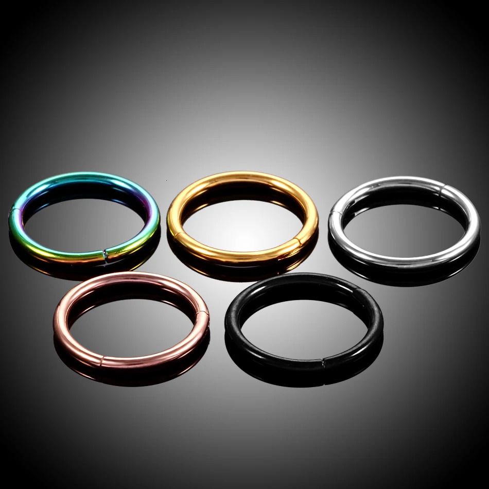 10Pcs Segment Hinged Ring Septum Nose Clicker Piercing Septo 14G 16G 18G 20G 12G Helix Earrings Nariz Pircing Jewelry 250103