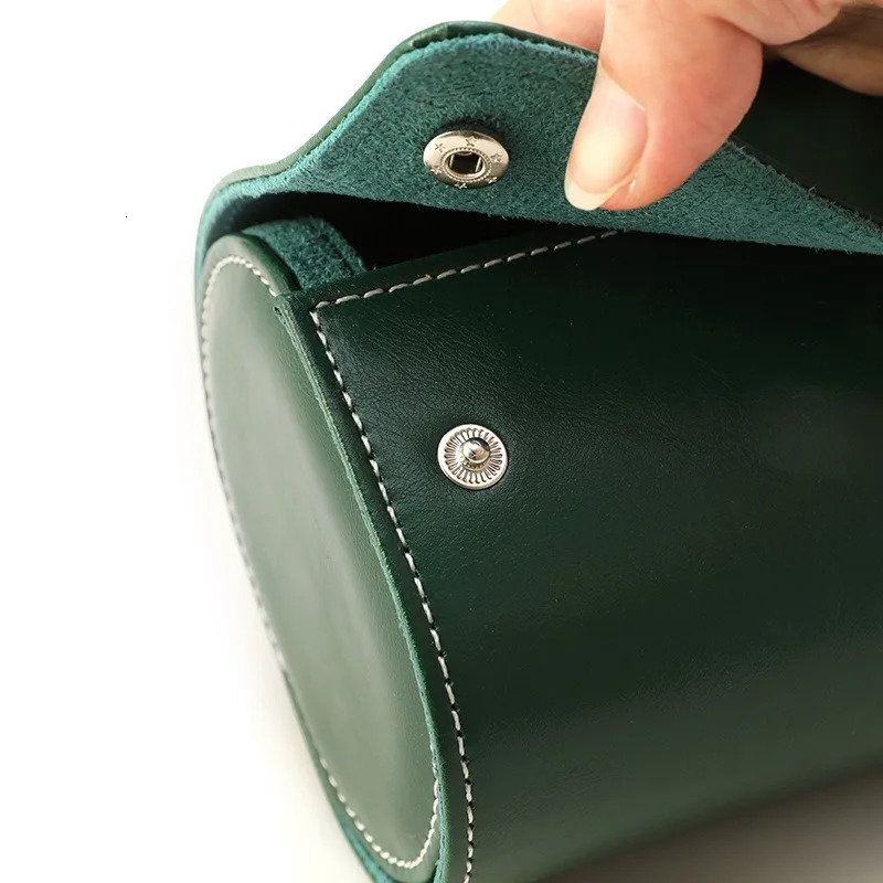 Portable leather case roll personalized storage watch organizer travel watch holder shock resistant surprise box gift packaging 250102