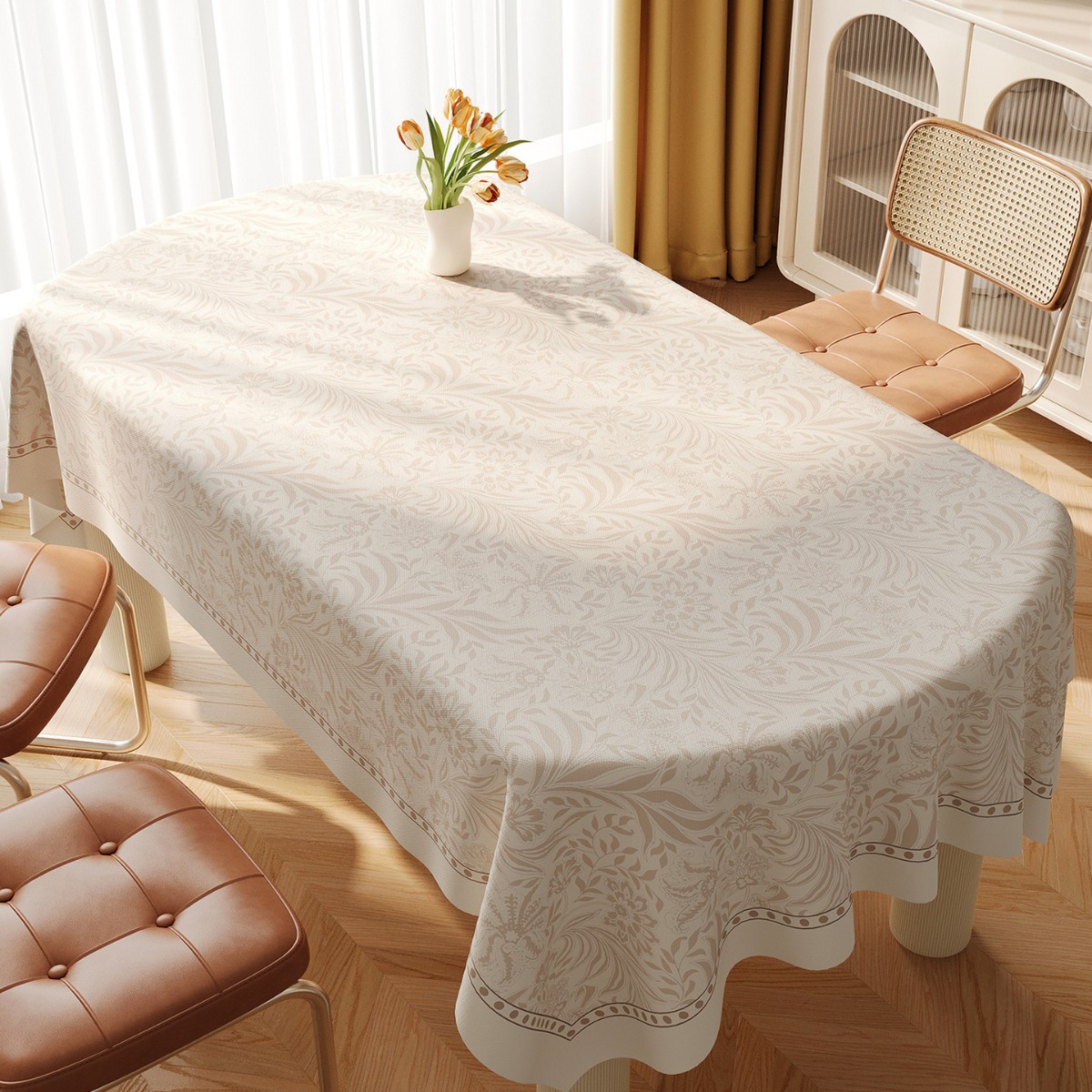 Waterproof and Oil-proof Leave-in and Anti-scalding Pvc Dining Table Tablecloth Coffee Table Cover