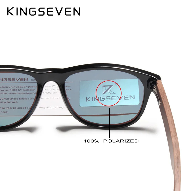 KINGSEVEN Fashion Handmade Natural Wooden Sunglasses For Men Women Polarized Sun Glasses UV400 Mirror Male Eyewear 250106