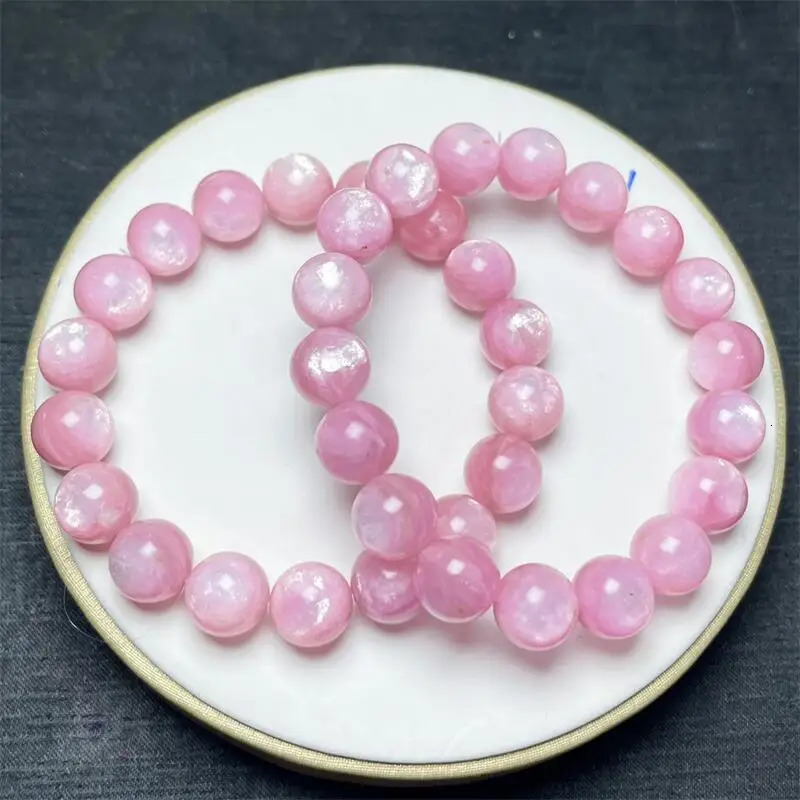 11MM Natural Pink Mica Quartz Bracelet Reiki Healing Fengshui Stone Fashion Jewelry For Women Holiday Gift 1PCS 250102