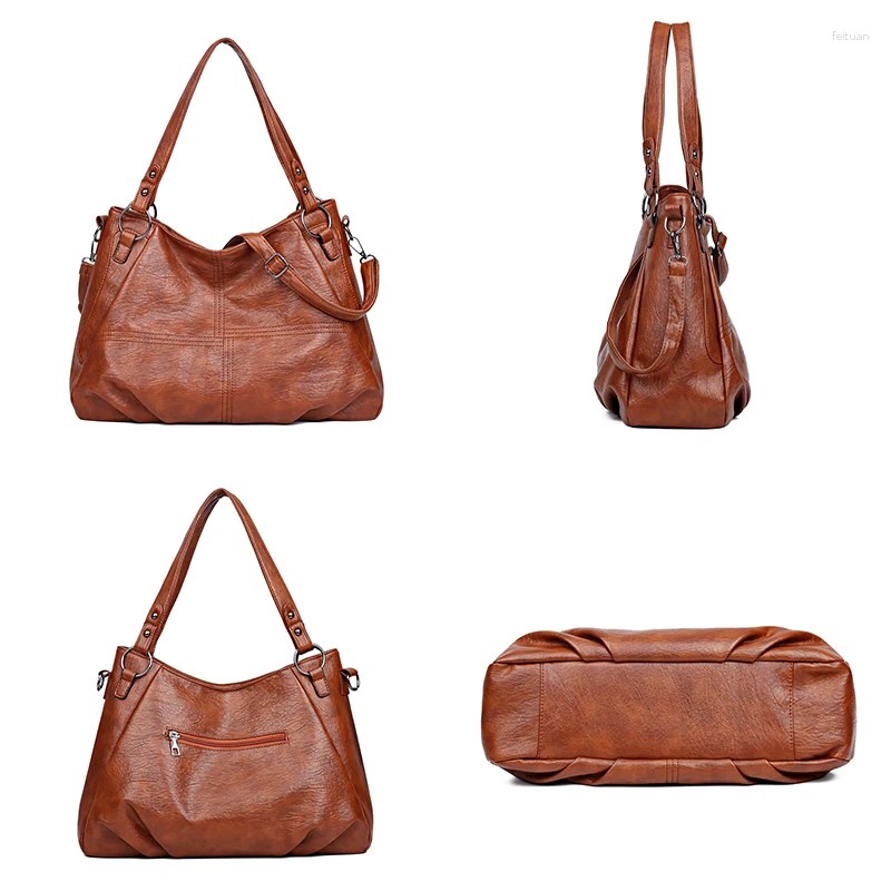 hot Leather Shoulder Bag for Women - Large Capacity, Soft, Stylish & Everyday Use