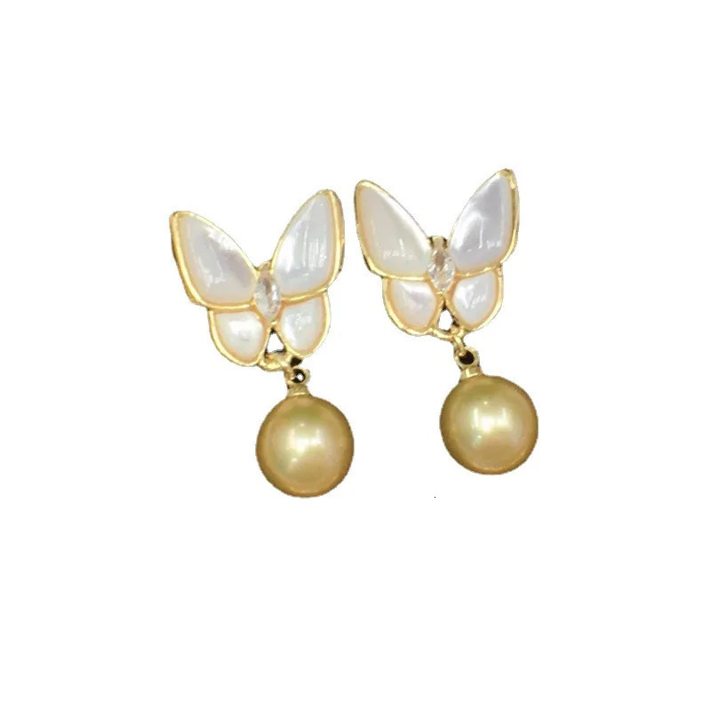 Freshwater Pearl Womens Autumn Korean-Style 8-9/9-10mm Shell Butterfly Necklace Bracelet earring Pendant Case 250102