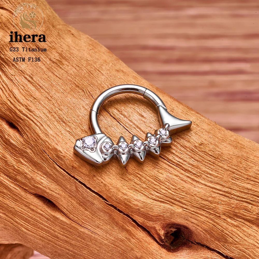 G23 Round Water Drop Septum Nose Ring 16G Zircon Woman Ear Cartilage Tragus Helix Daith Earrings Body Piercing Jewelry 250103