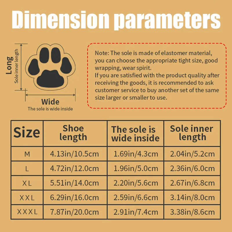 Pet Supplies Dog Shoes Dog Paw Protection Antifreeze Snow Boots Winter Dog Shoes Teddy Golden Hair Labrador Border Collie 250106
