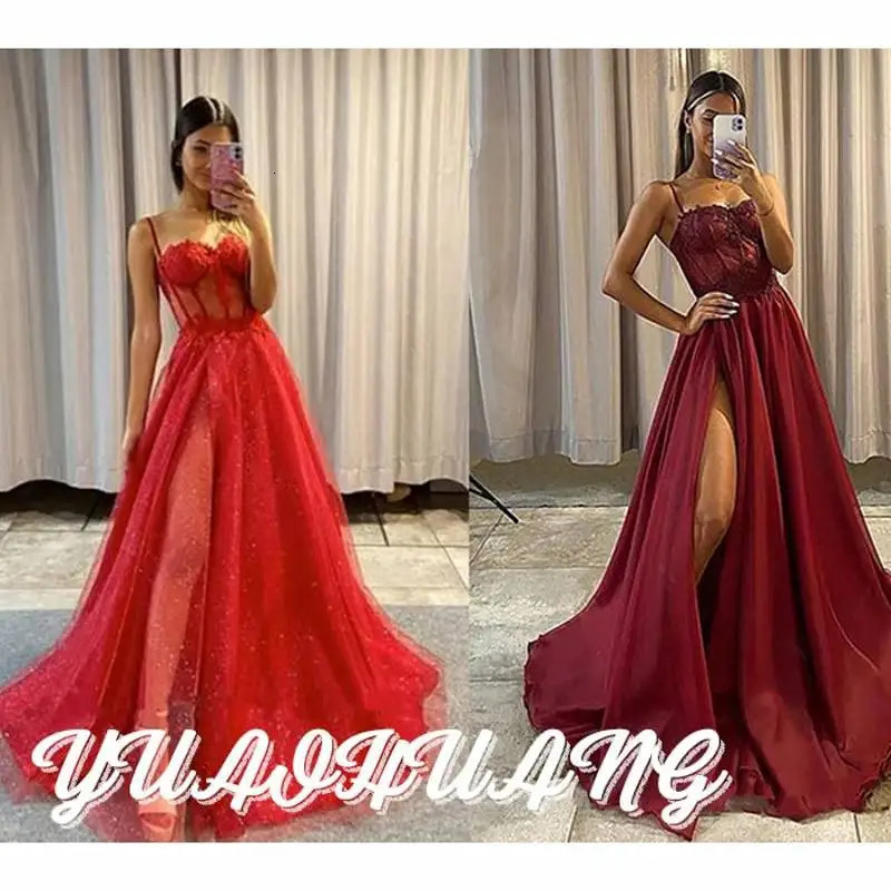 Sparkling chiffon ruffled ball gown long ball gown spaghetti strap lace decal 3D floral stitching bridal gown cocktail party 250103