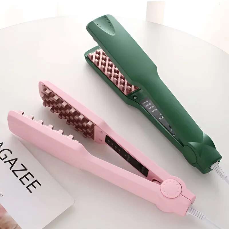 iron Professional Ceramic Volumizer Shaggy Hair Curg Iron Comb Grid Crimper Waves Corn Brushes Styg Tools