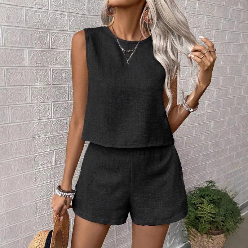 Women's Tracksuits Summer Shorts Sets Women 2025 Fashion Sleeveless Loose Tank Tops And Short Pants Two Piece Outfit Casual Femme Suit