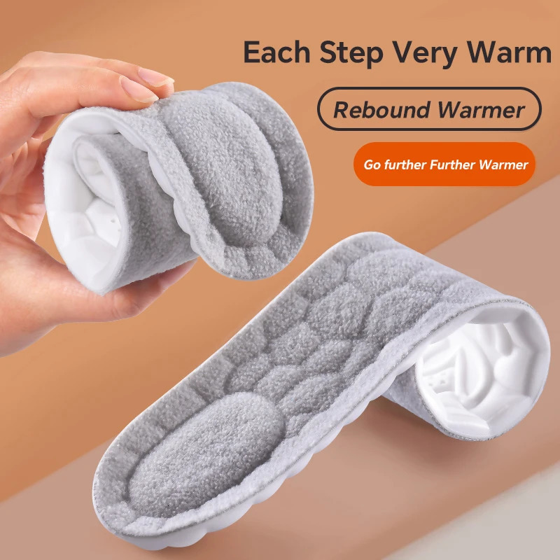 Winter Plush Warm Insole for Shoes Thicken Snow Boots Shoe Sole Thermal Insert Sports Running Insoles Men Woman Heating Pads 250106