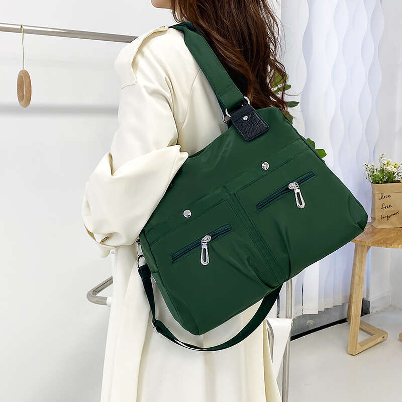 Foreign Trade Handbag, Hand-Held Travel Women's Mother's Nylon Cloth Single Shoulder Diagonal Cross Bag, Large Bags