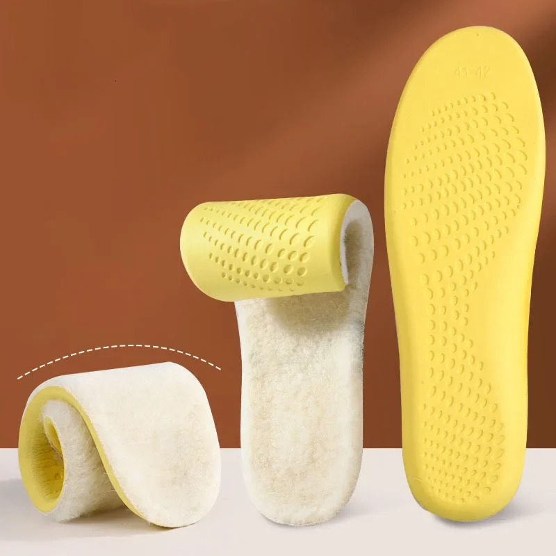 1 Pair Cashmere Self Heated Thermal Sports Insoles Men/Women Winter Keep Warm Plush Arch Support Soft Feet Anti-odor Shoes Pads 250106