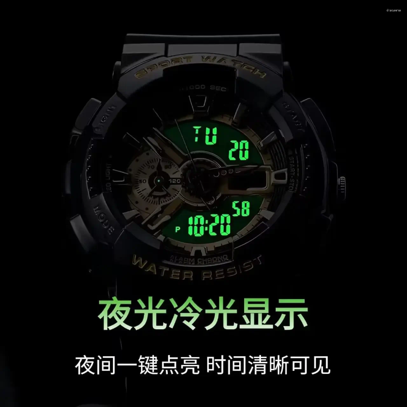 Wristwatches Youth Sport Digital Watch Men Shockproof Waterproof Dual LED Alarm Clock Mens Watches Cool