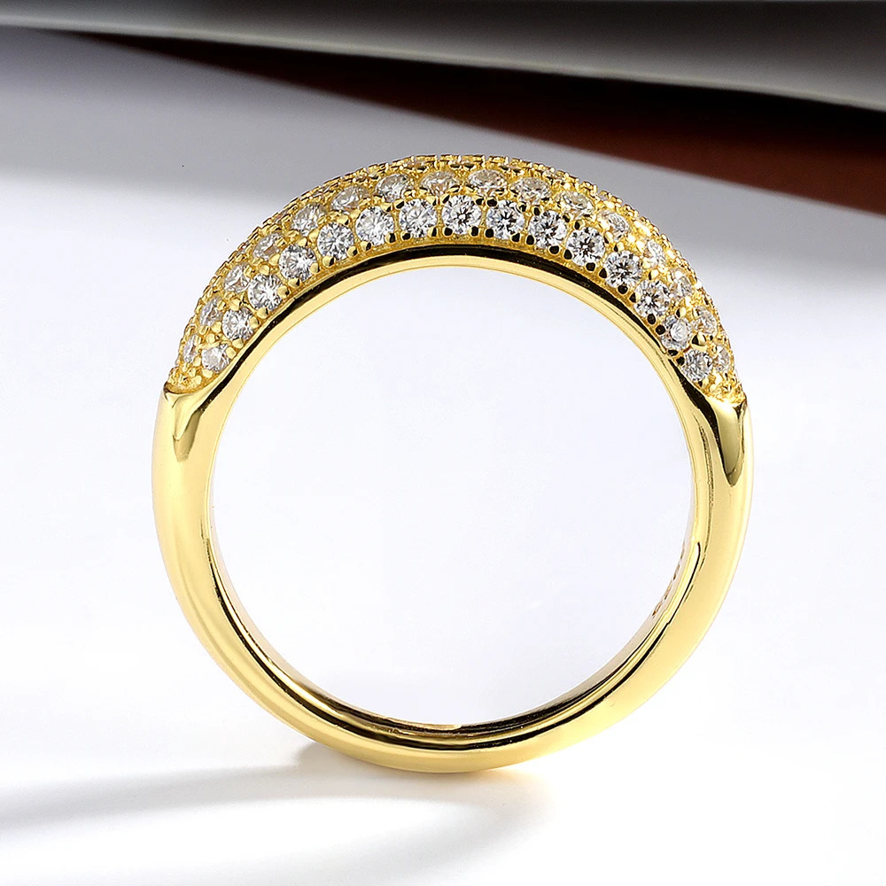 Serenity 5 Row D Color Wedding Rings For Women Man S925 Sterling Silver Bands Sparkling Couples Ring Anniversary Gift 250103