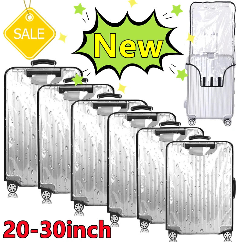 20-30inch Luggage Cover Transparent Protector Waterproof Thickened Suitcase Cover PVC Rolling Cover for Traveling Suitcase 250103