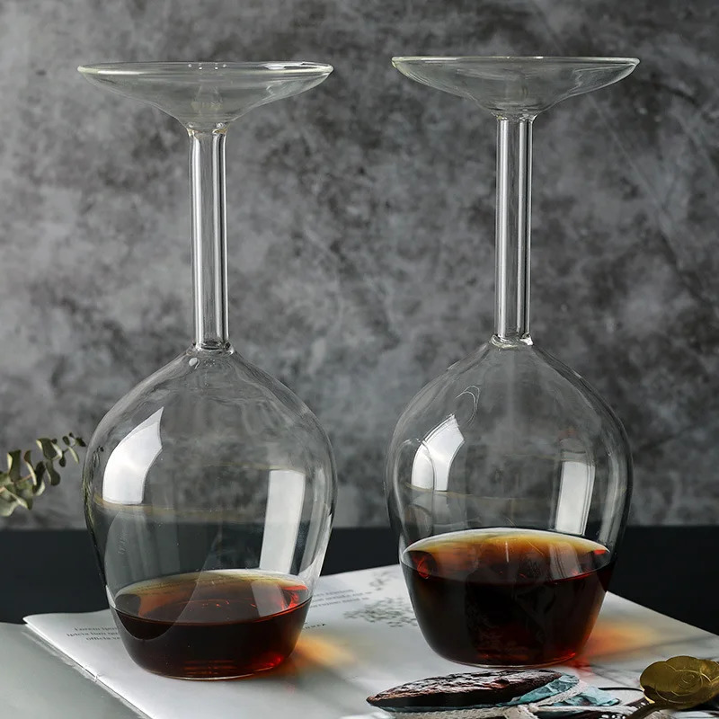 Unique 1pc 13.5oz Inverted Wine GlassIdeal for Spirits Cocktails Home Bar and Restaurant Enhance Your Beverage Experience 250106