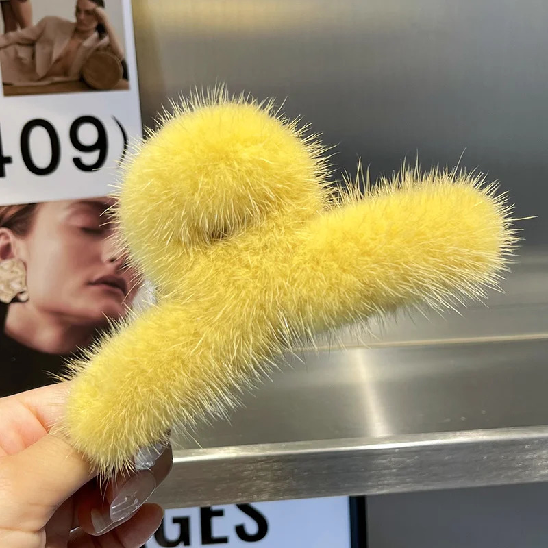 Claw Clip Hair Clips for Women Hair Catches Hairpin Woman Accesories Vintage Natural Mink Hairclip Accessories Girls 250106ww