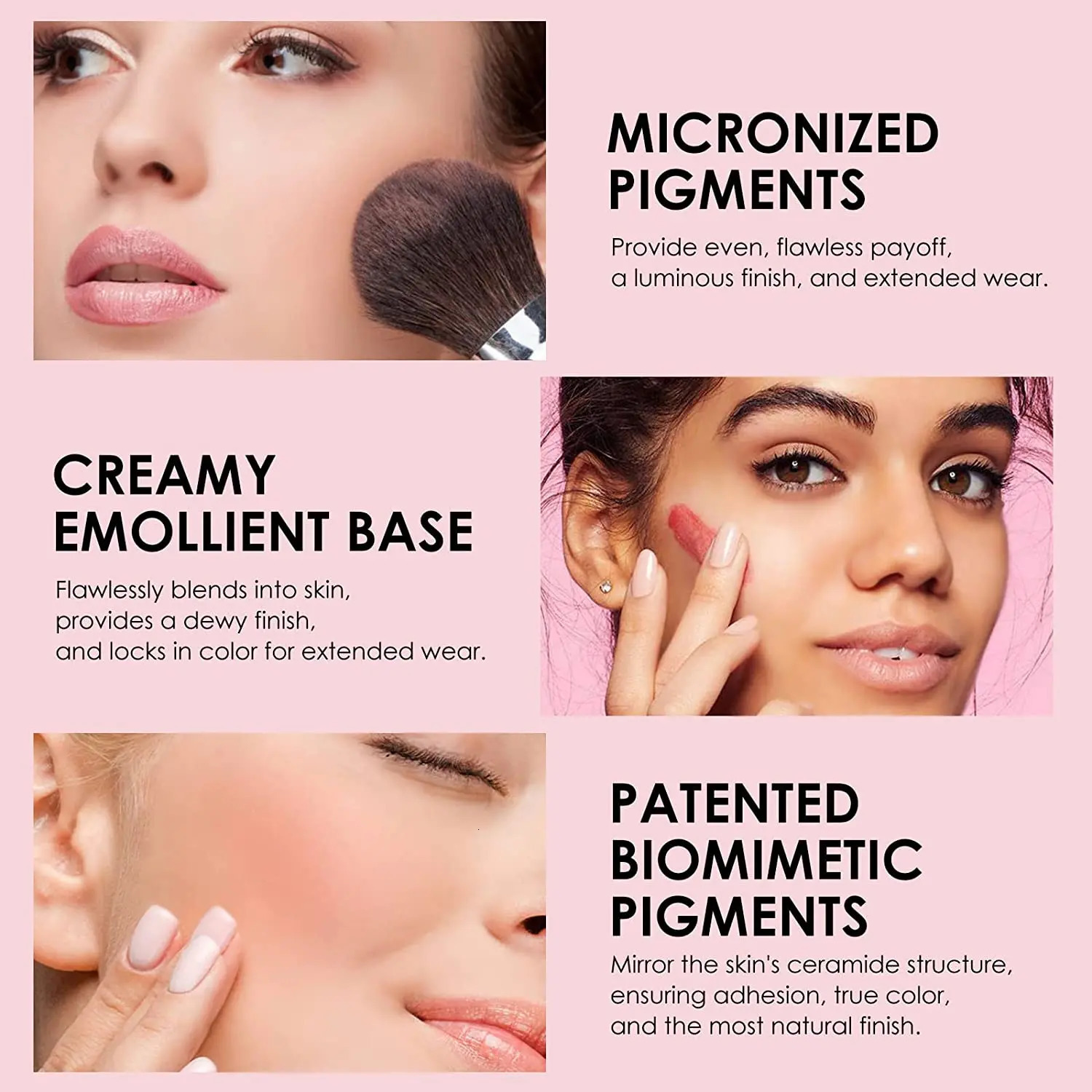 5 Colors Face Blush Palette Matte Mineral Blush Powder Bright Shimmer Matte Face Blush for Cheek and Eye Shadow Make-up 250106