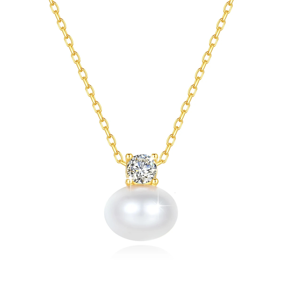 100% Real 18K Gold Pearl Necklace With Stone AU750 K Gold Pendant Wedding Jewelry Gift With Certificate 2024 250106