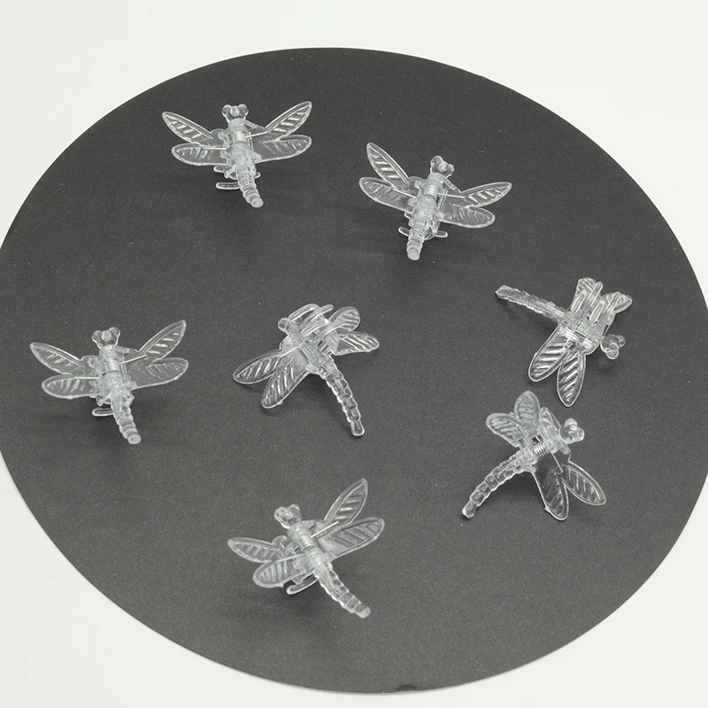 50pcs 3.5cm Mini Clear Dragonfly Hair Claws Hairpins Colorful Odonate Plastic Clips Decorated Ponytails Jaws Hairgrips for Girl 250106