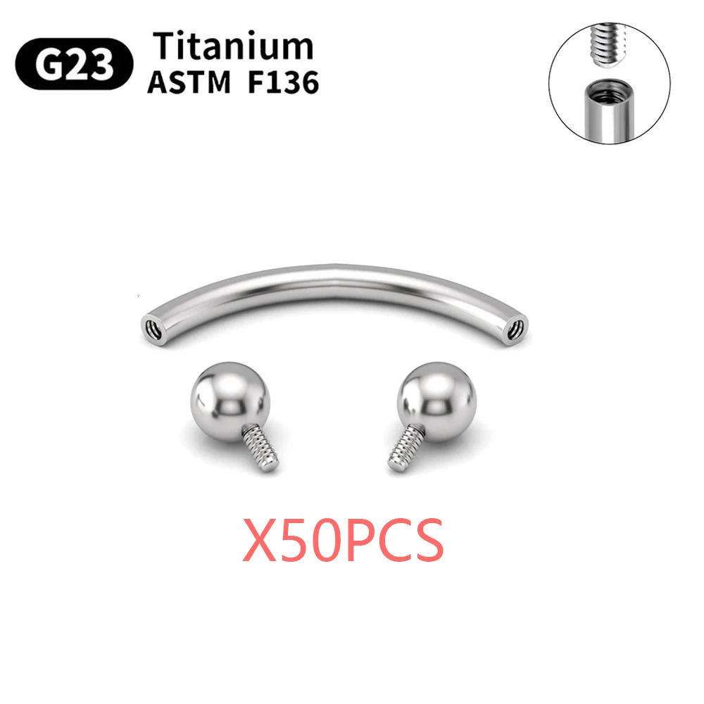 Wholesale 5/50PCS G23 Eyebrow Piercing Nose Ring Septum Helix Cartilage Piercing C rod Body Jewelry For Women 250103