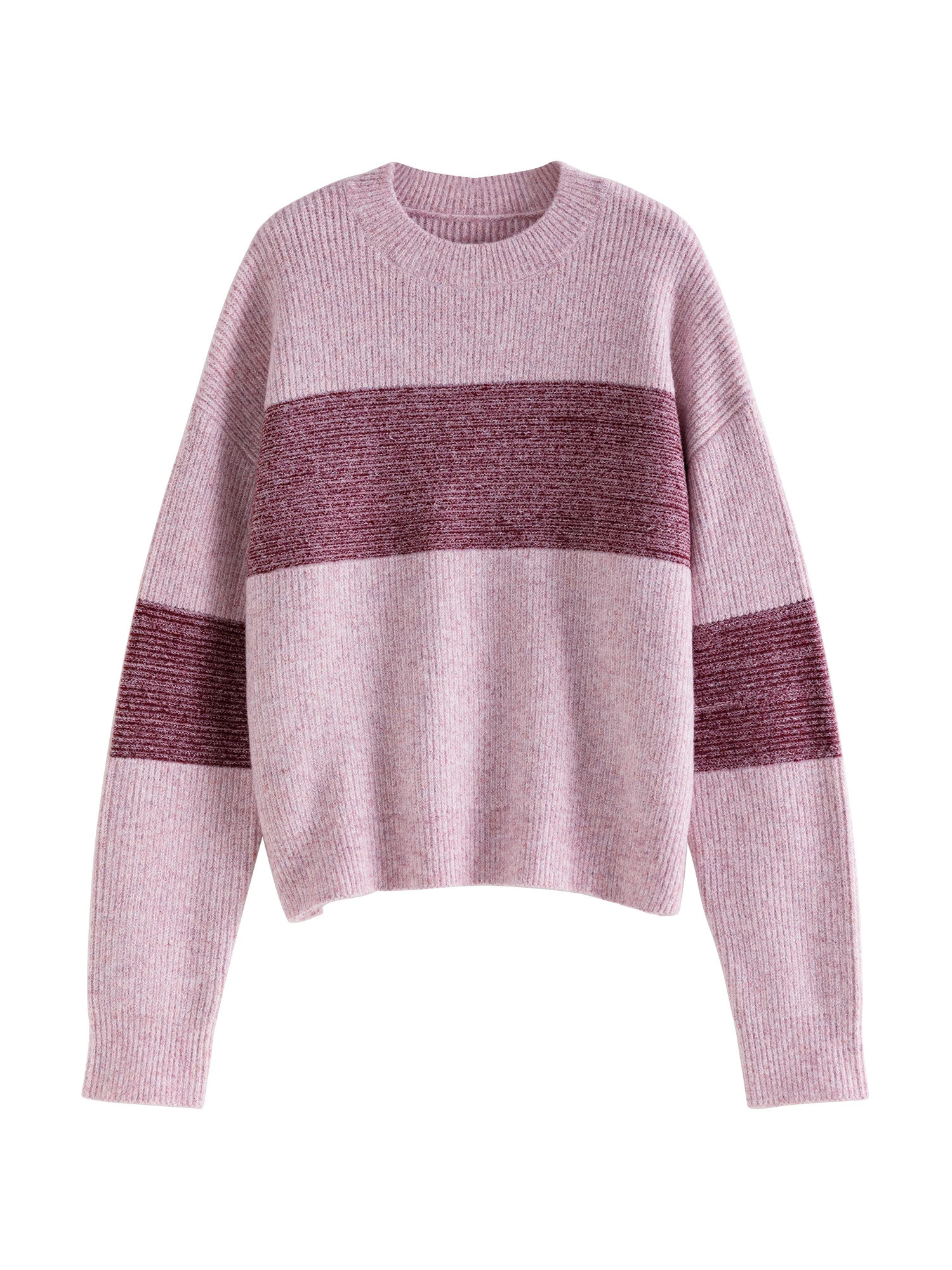 ZIQIAO 29% Sheep Wool Roamntic Sweater For Women Winter Gentle Style Loose Round Neck Knitted Pullover Top 23ZQ94422 250103