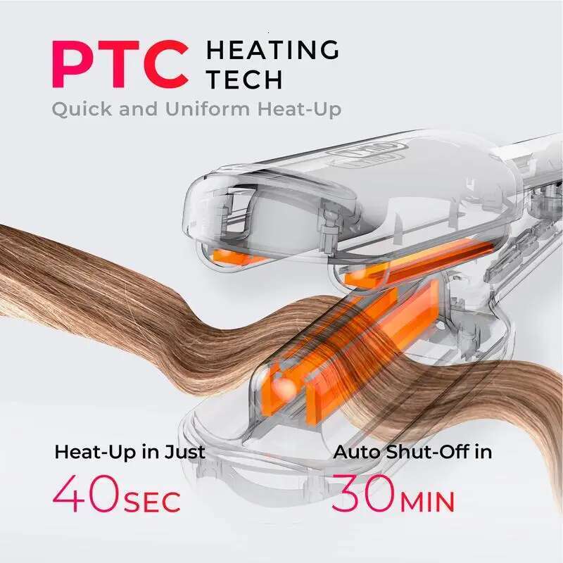 TYMO ROVY-Wave Curg Iron for Easy Comfort Styg Negative Ionic hairwaver comfortable handle
