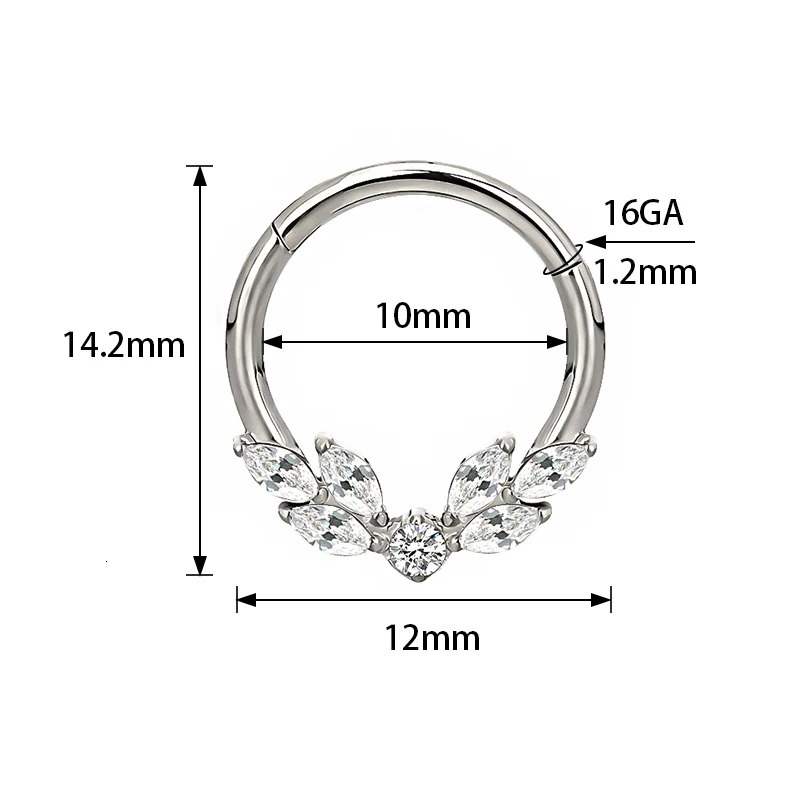 ASTM F-136 Ear Pair of Classic Plain Dome Nose Nipple Ring PIERC Earring Hoops Clicke Labret Rings Piercing Jewellery 250103