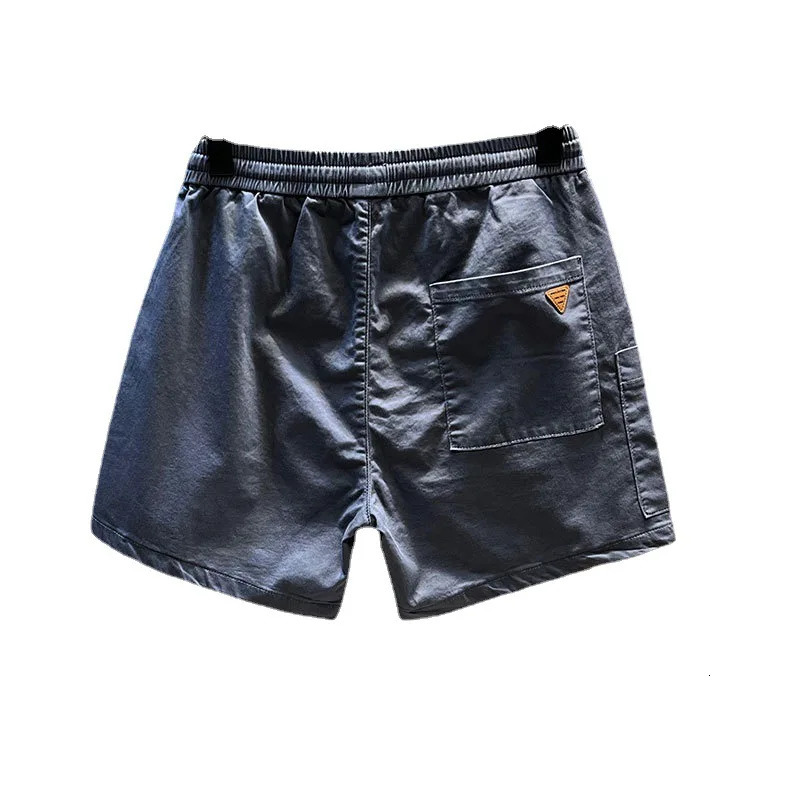 Beach Pants Mens Summer Thin Elastic Waist Khaki Casual Sports Loose Straight Four Points Three Workwear Shorts 250103